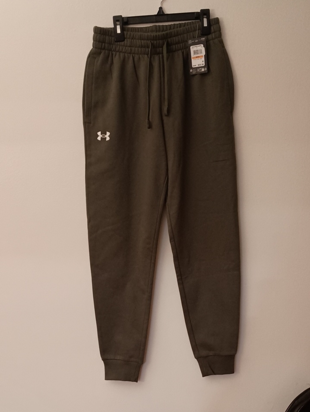 Under Armour Olive Jogger Sweatpants with White Logo